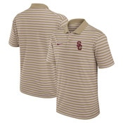 USC Trojans Men's Nike Beige SC Interlock Dri-FIT Striped Polo